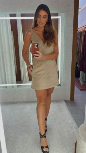 VESTIDO TRAPEZIO SUEDE